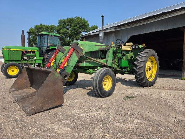 1969 John Deere 4020 Wide Front Diesel with John Deere 48 Loader and 7’ Bucket, 9,506 Hours, 14.9x38
