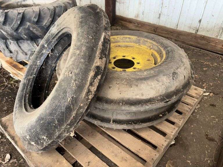 (2) 7.50-20 Tires on 8 Bolt Yellow Rims; (1) 7.50-20 Tire, Buying All for One Money