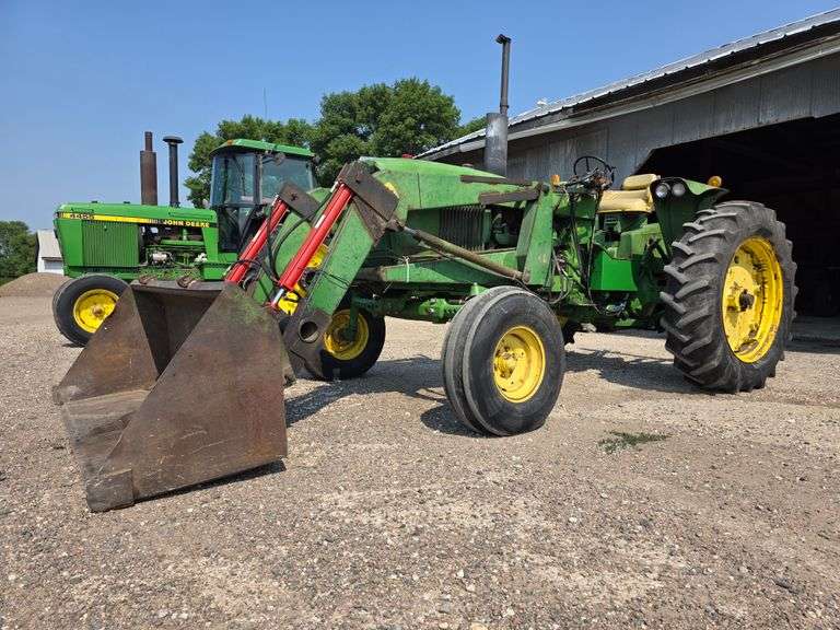 1969 John Deere 4020 Wide Front Diesel with John Deere 48 Loader and 7’ Bucket, 9,506 Hours, 14.9x38
