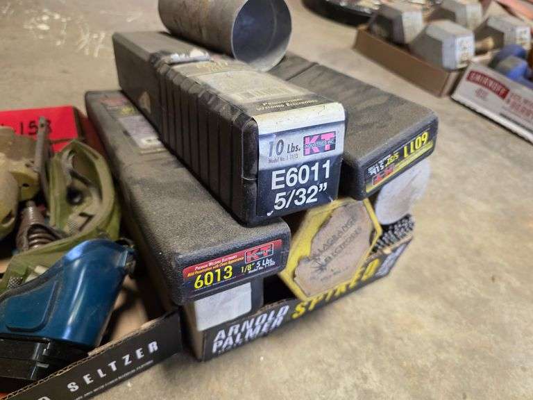Assortment of Misc Welding Rods, Jigsaw and Welding Goggles