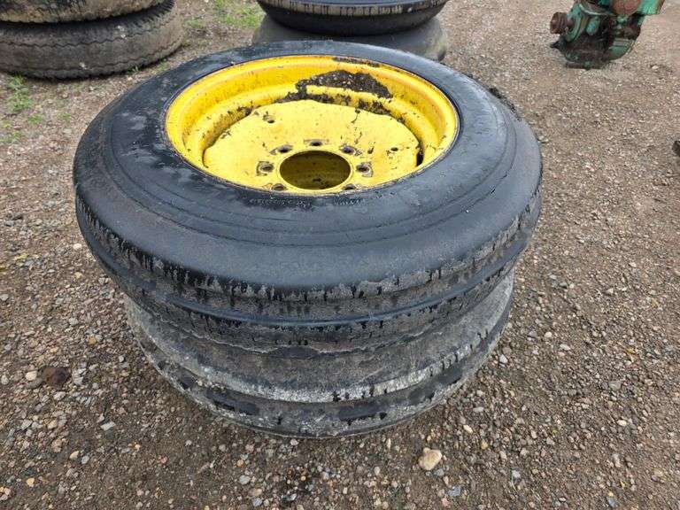 (2) 7.50 x 20 3 Rib Tires on 8 Bolt Rims