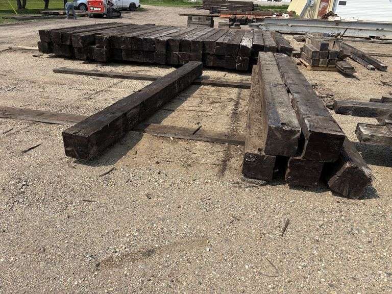 (8) 12”x12” x15’ Creosote Treated Bridge Beams, used, from a bridge at Ft Snelling