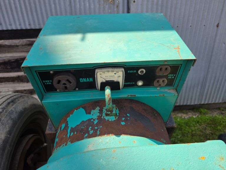 ONAN PTO Driven Alternator on 2 Wheel Cart, 120 and 240 Volt