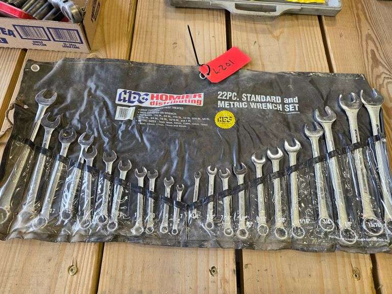 22 Piece Standard and Metric Wrench Set