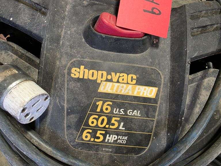 Shop Vac Ultra Pro, 16 Gallon, 6.5hp Peak