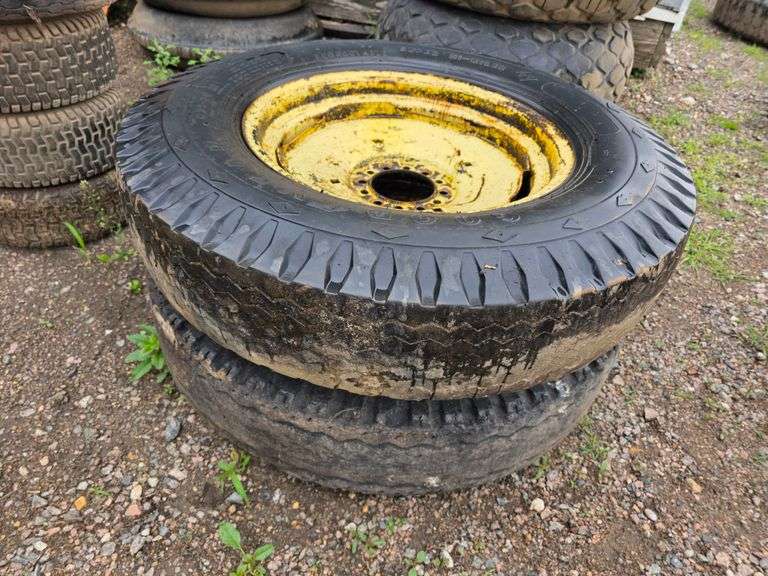 (2) 8.25 x 20 Tires on 6 Bolt Rims