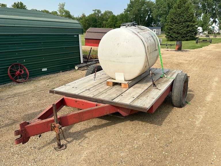 2 Wheel Trailer with 200 Gallon Water Tank, No Title