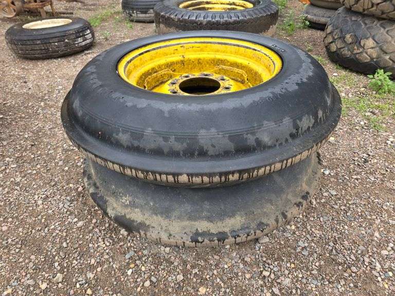 (2) 7.50 x 20 Single Rib Tires on 8 Bolt Rims
