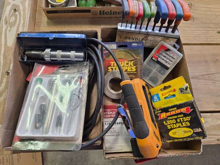 Socket Set, Stapler, T-Handle and Hex Key Set