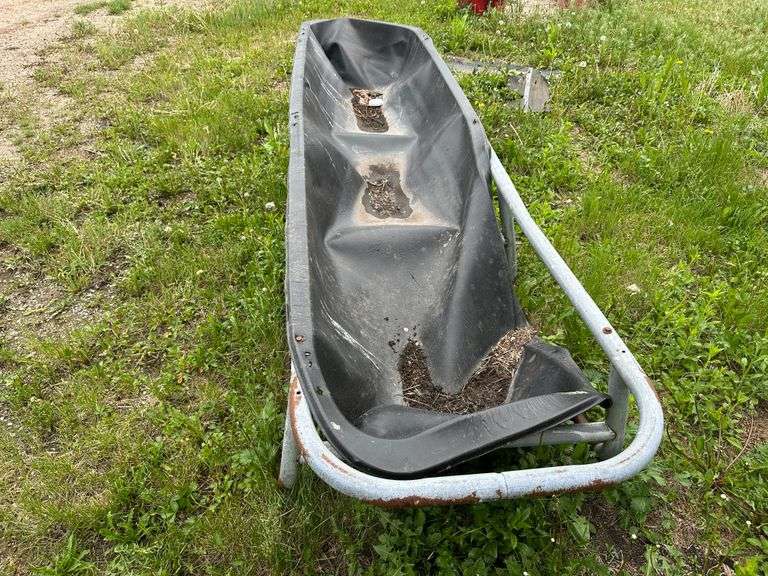 10’ Long Black Plastic Feeder, Needs Repair