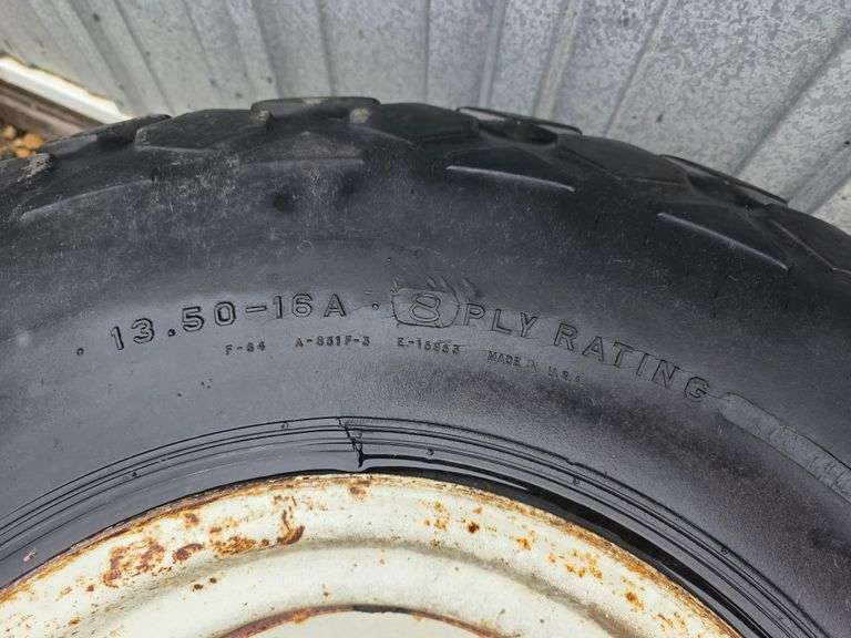 (2) 13.5 x 16 Tires on 8 Bolt Rims