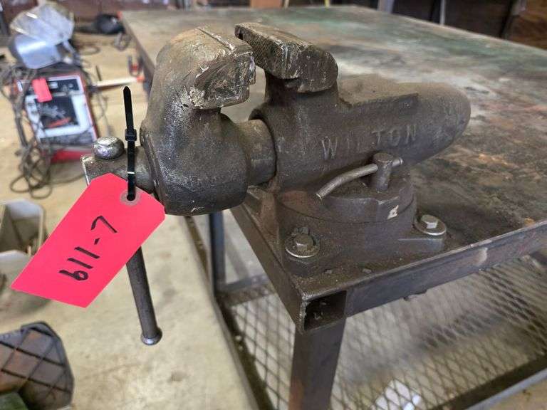 Metal Welding Table, 4’ x 6’ x 3’ High, Has 3.5” Vice Mounted on it and Electrical Plug Installed, H