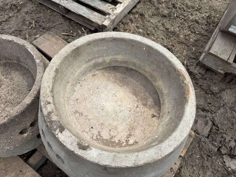 (5) Concrete Feed Bowls, 13” Diameter.
