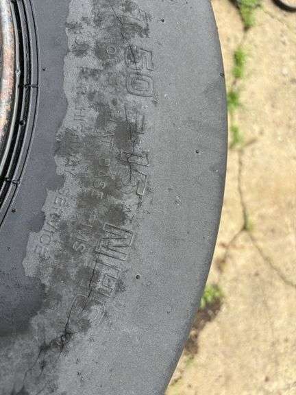 (8) Smooth 7.50-15 Tires on 9 Bolt Rims, 7-3/4” Centers, off of a road packer, Buying All for One Mo