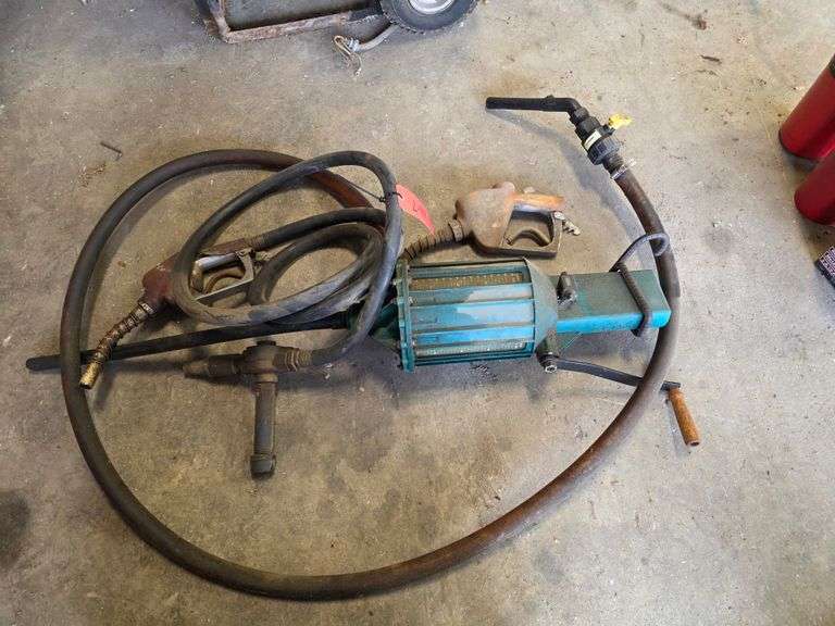 Chemical Tote Pump with Hose and Diesel Nozzle, Untested