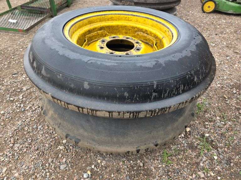 (2) 7.50 x 20 Single Rib Tires on 8 Bolt Rims