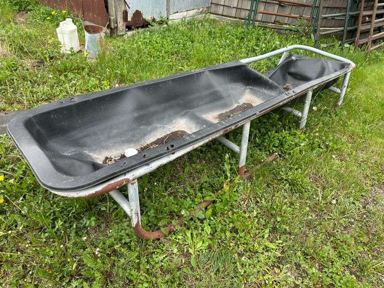 10’ Long Black Plastic Feeder, Needs Repair