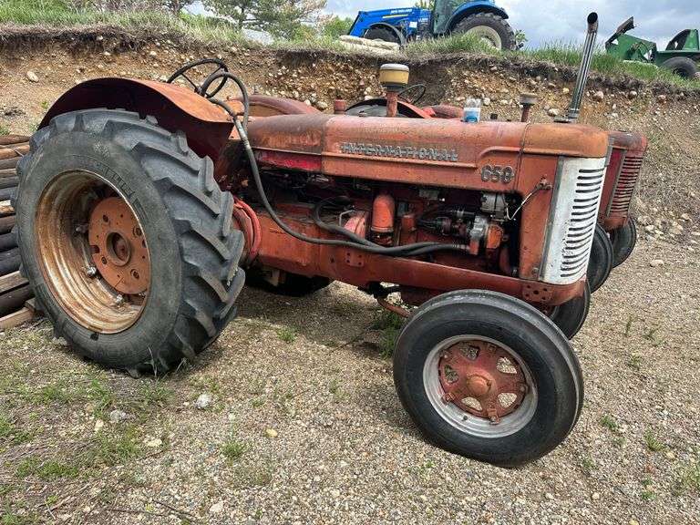 International Model 650 Tractor, Starts on Gas then Switches to Diesel, Wide Front, 12 Volt Ignition