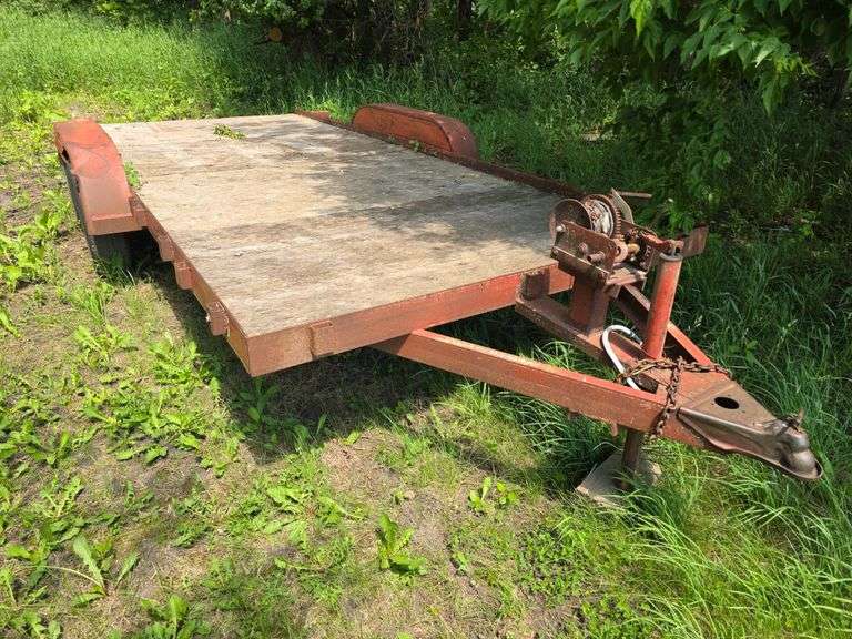 7’ x 16’ Car Trailer, Hand Crank Winch, Ramps, Comes with 7’ x 16’ Gates that were Made to Fit the T
