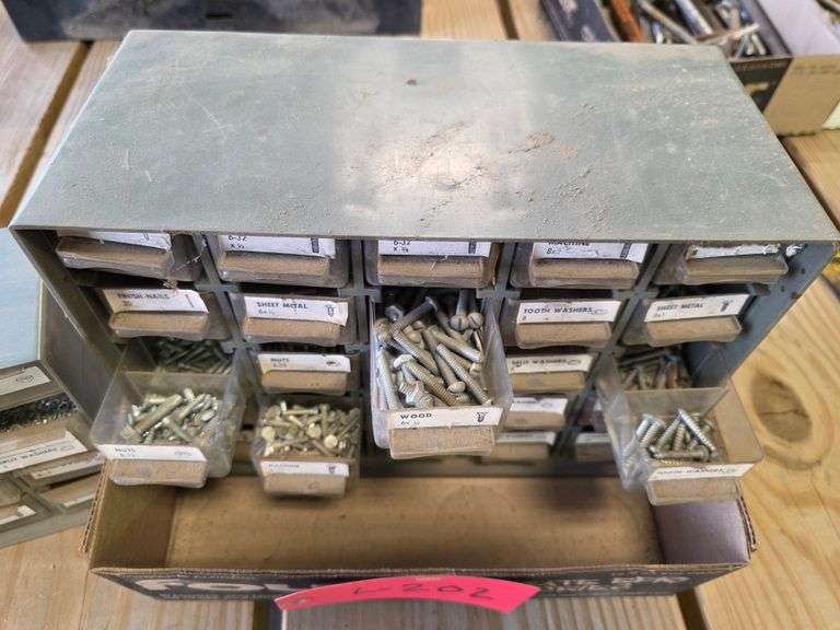 Plastic Continaers with Misc Screws and Bolts