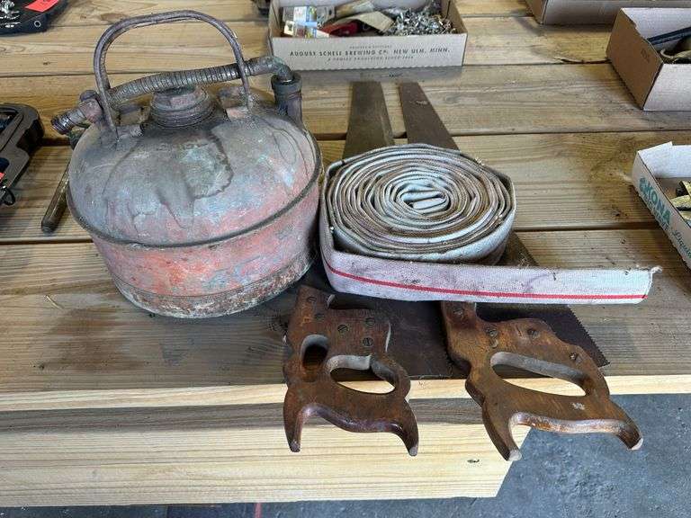 Eagle 2.5 Gallon Gas Can, Hand Saws and Misc Hose