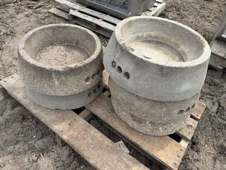 (5) Concrete Feed Bowls, 13” Diameter.