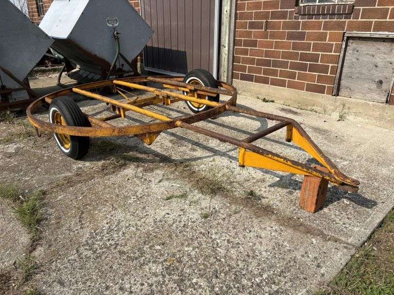 2 Wheel Trailer, with 8’ Dia Round Steel Deck Frame, (no deck), 14” Tires, no title