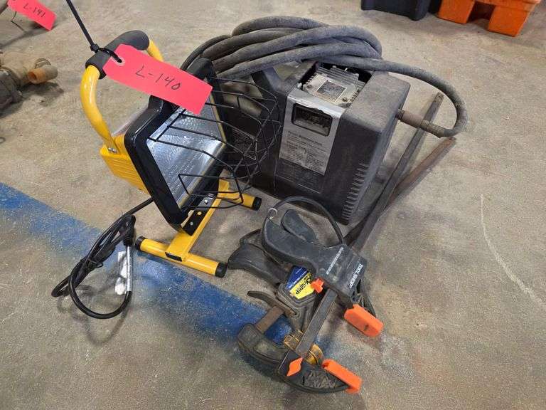 Shop Light, Wood Clamps and Sears Air Compressor (Untested)