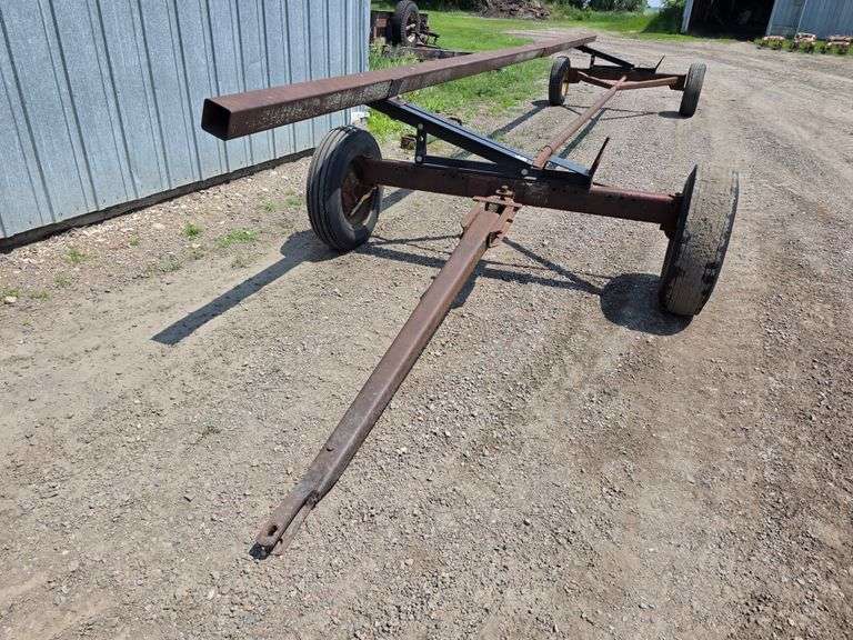 Lindsey Home Made 4 Wheel Header Trailer, 28’ Total Length, Made for 25’ Head, 14” Tires on 5 Bolt R