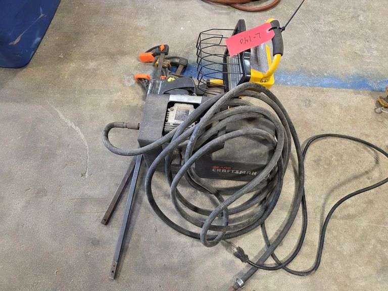 Shop Light, Wood Clamps and Sears Air Compressor (Untested)