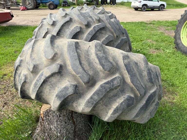 (4) Used 24.5-32 GoodYear Tires With Tubes, All Hold Air, Buying All for One Money
