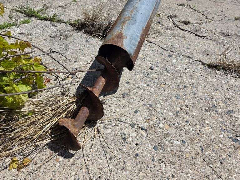 Misc 6” Auger with Electric Motor, Approx 14’, Untested