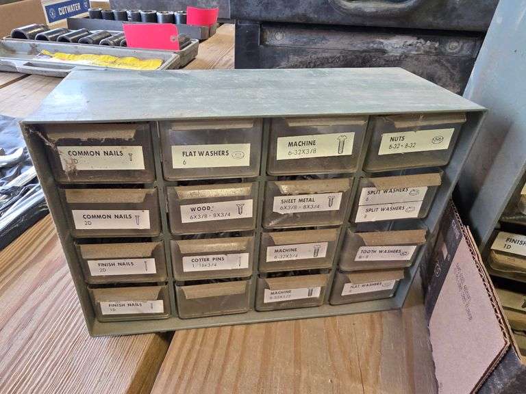 Plastic Continaers with Misc Screws and Bolts
