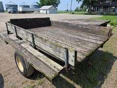 2 Wheel Trailer with Hydraulic Hoist, 6’ x 9’, Wood Floor, 6 Bolt Hubs