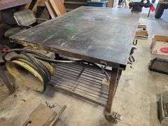 Metal Welding Table, 4’ x 6’ x 3’ High, Has 3.5” Vice Mounted on it and Electrical Plug Installed, H