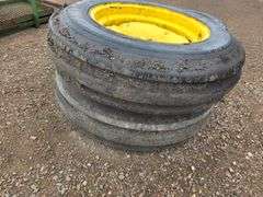 (2) 7.50 x 20 3 Rib Tires on 8 Bolt Rims