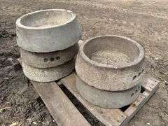 (5) Concrete Feed Bowls, 13” Diameter.