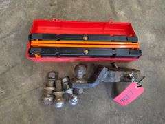 Receiver Hitch with Misc Balls and Traffic Triangle