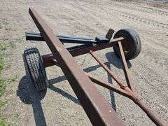 Lindsey Home Made 4 Wheel Header Trailer, 28’ Total Length, Made for 25’ Head, 14” Tires on 5 Bolt R