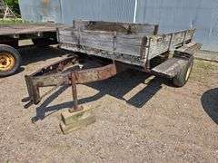 2 Wheel Trailer with Hydraulic Hoist, 6’ x 9’, Wood Floor, 6 Bolt Hubs