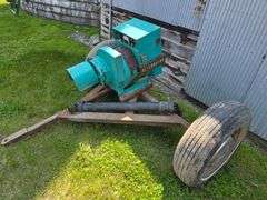 ONAN PTO Driven Alternator on 2 Wheel Cart, 120 and 240 Volt