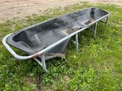 10’ Long Black Plastic Feeder, Needs Repair