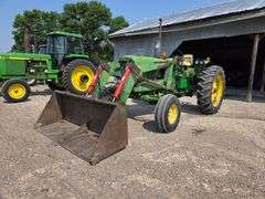 1969 John Deere 4020 Wide Front Diesel with John Deere 48 Loader and 7’ Bucket, 9,506 Hours, 14.9x38