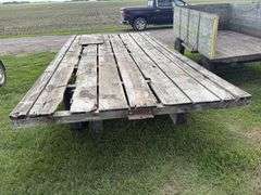 Flat Rack on Mn 4 Wheel Gear, Wood Deck, 8’x16’