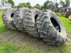 (4) Used 24.5-32 GoodYear Tires With Tubes, All Hold Air, Buying All for One Money