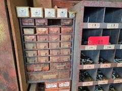 Bolt Bin and Contents with 2 Plastic Bolt Bins, Large Bolt Bin Measures 34” x 42” x 12”