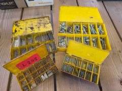 4 Boxes of Misc Bolts, Screws, Cutter and ½ Moon Keys