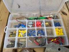 Assortment of Electrical Parts and Paint Cans