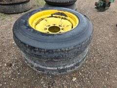 (2) 7.50 x 20 3 Rib Tires on 8 Bolt Rims