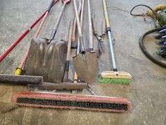 Assortment of Shovels, Brooms, and Other Misc Hand Tools